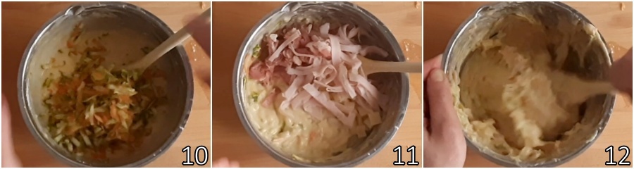 d. añadir embutidos quesos y verduras a la masa del plumcake