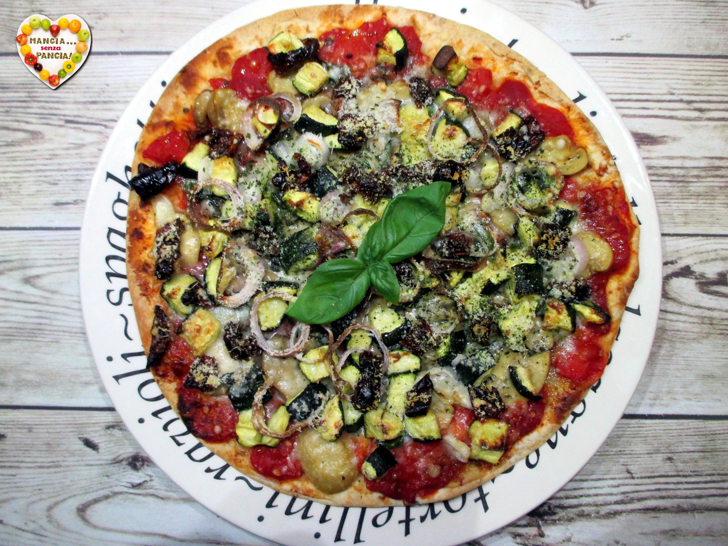 Piadipizza con verduras a la parrilla