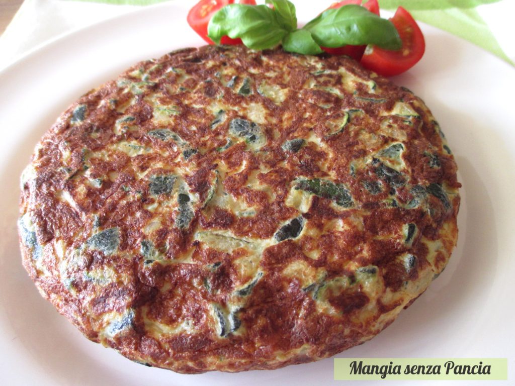 Tortilla de calabacín ligera, receta vegetariana, Mangia senza Pancia