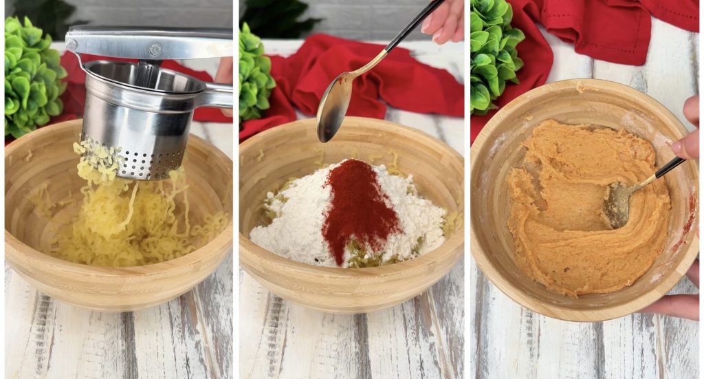 Brochetas de croquetas y salchicha en freidora de aire