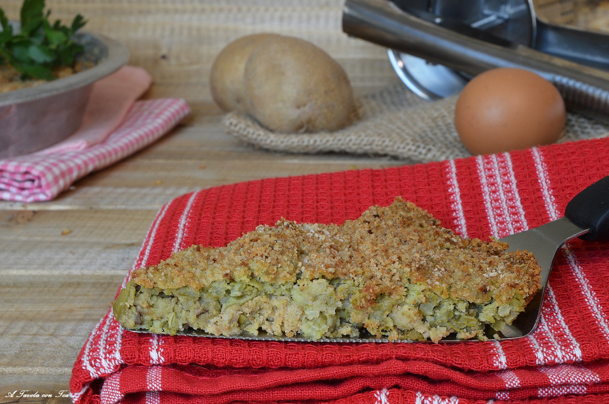 Pastel genovés de judías verdes y patatas listo en pocos pasos