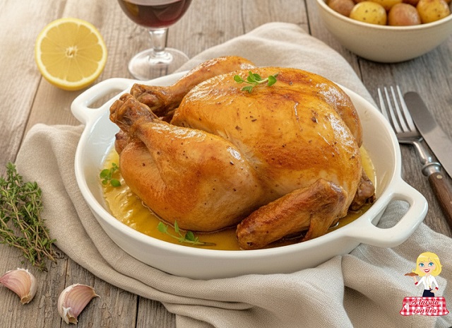 POLLO ENTERO AL HORNO