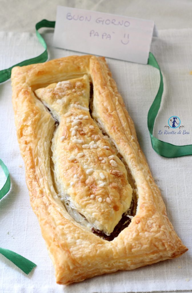 postre corbata de hojaldre y crema de avellanas