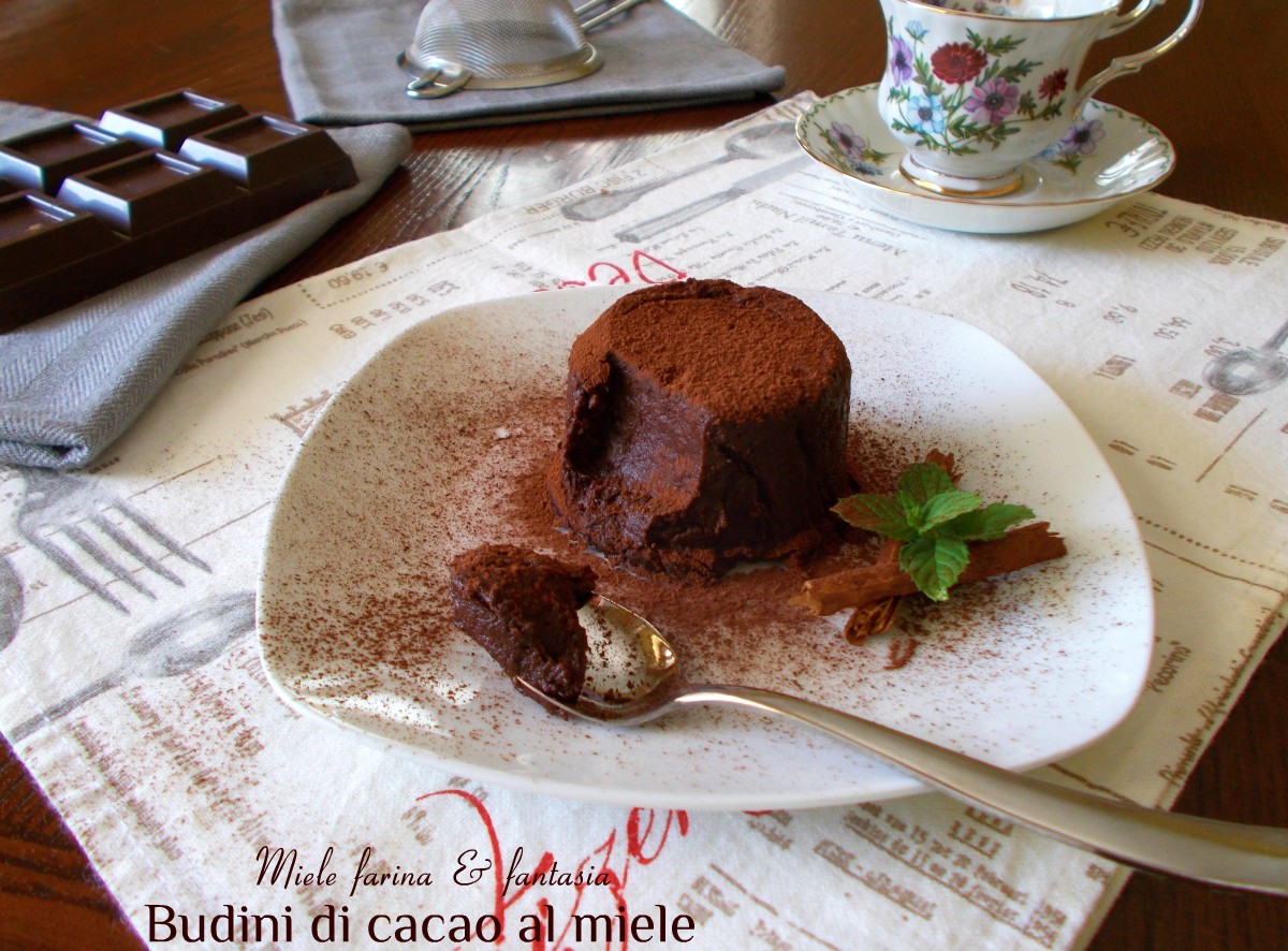 Pudines de cacao con miel fáciles y rápidos