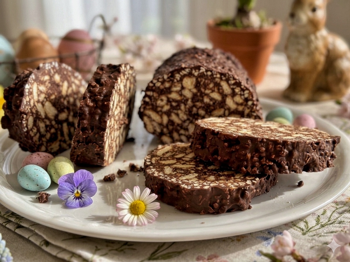 SALAMI DE PASCUA DE CHOCOLATE