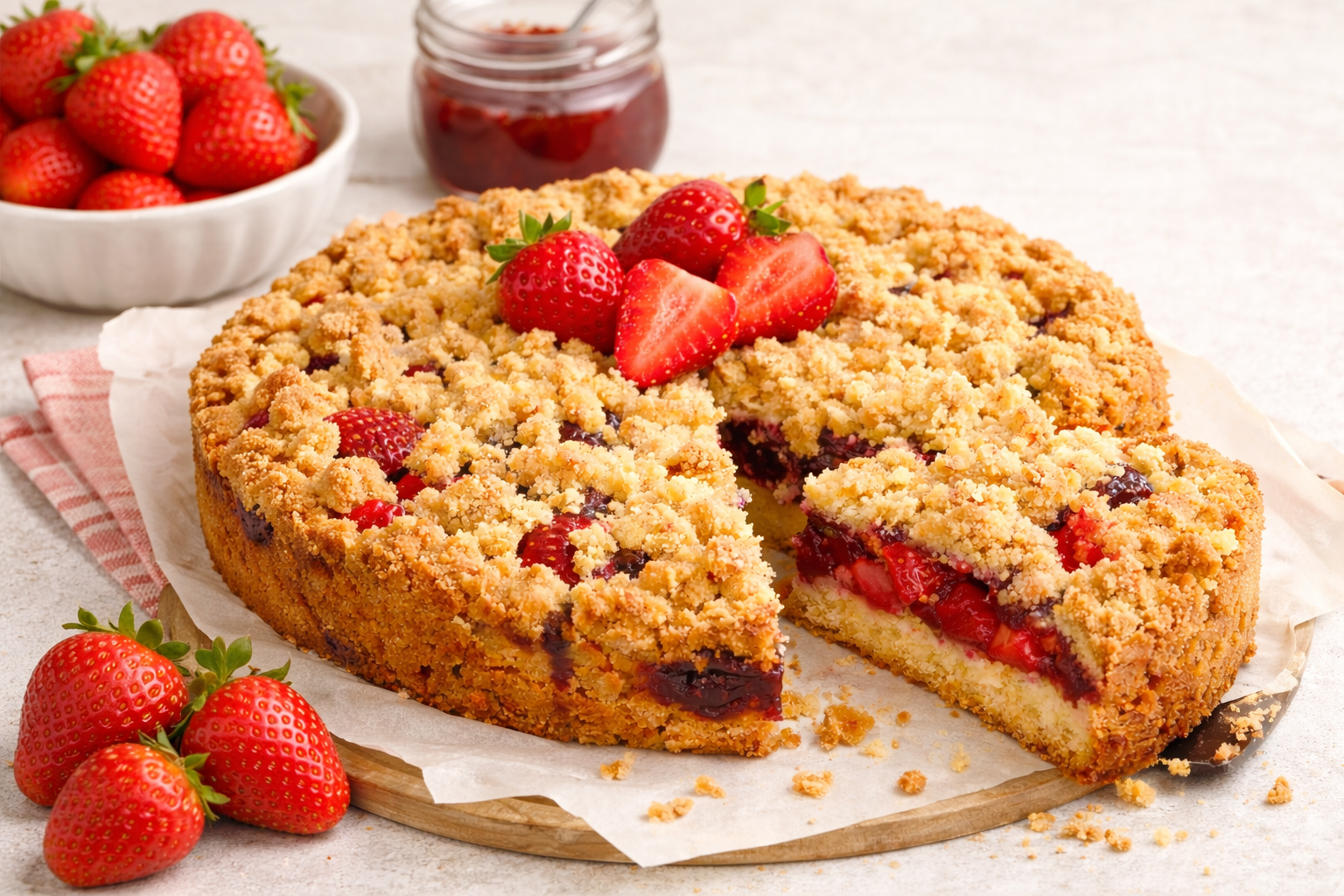 Sbrisolona de fresas