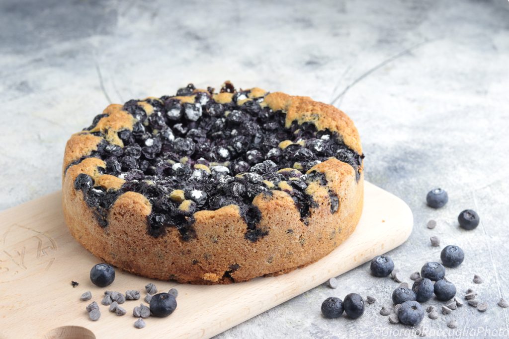 tarta de arándanos y chocolate