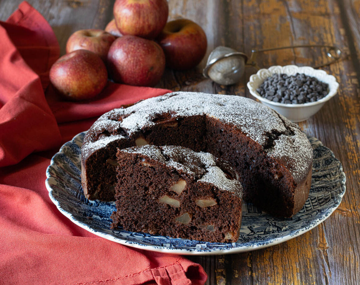 Tarta de manzanas Annurca y chocolate