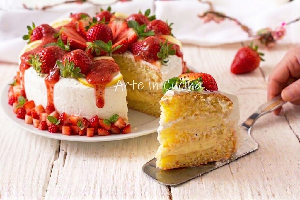 TARTA DE NATA, FRESAS Y CREMA