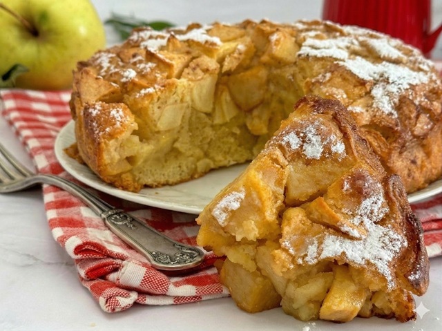 Tarta de manzana en cubitos (Tantemele): receta jugosa y fácil