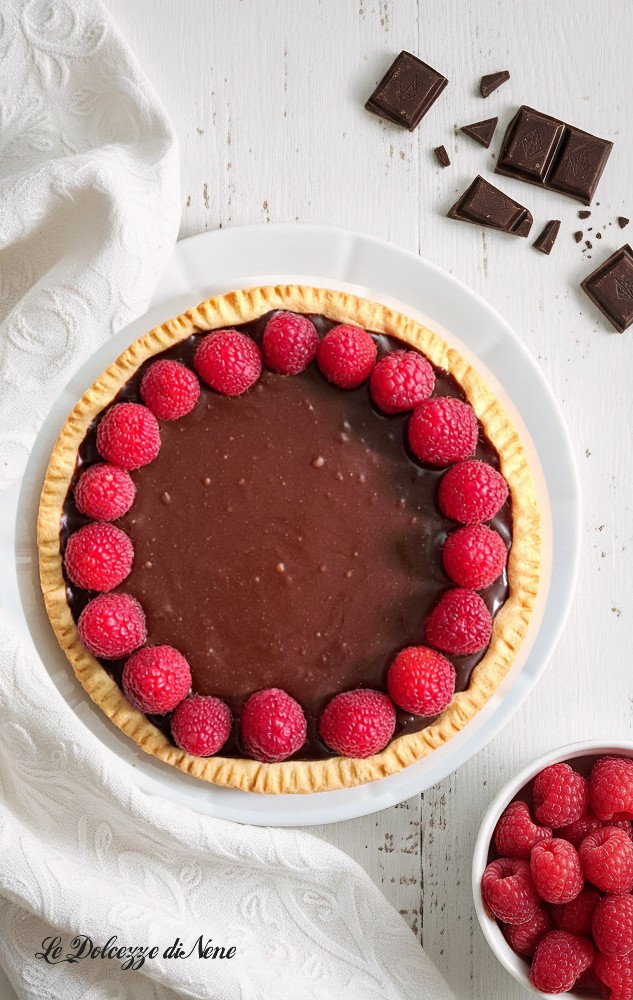 tarta de chocolate y frambuesas