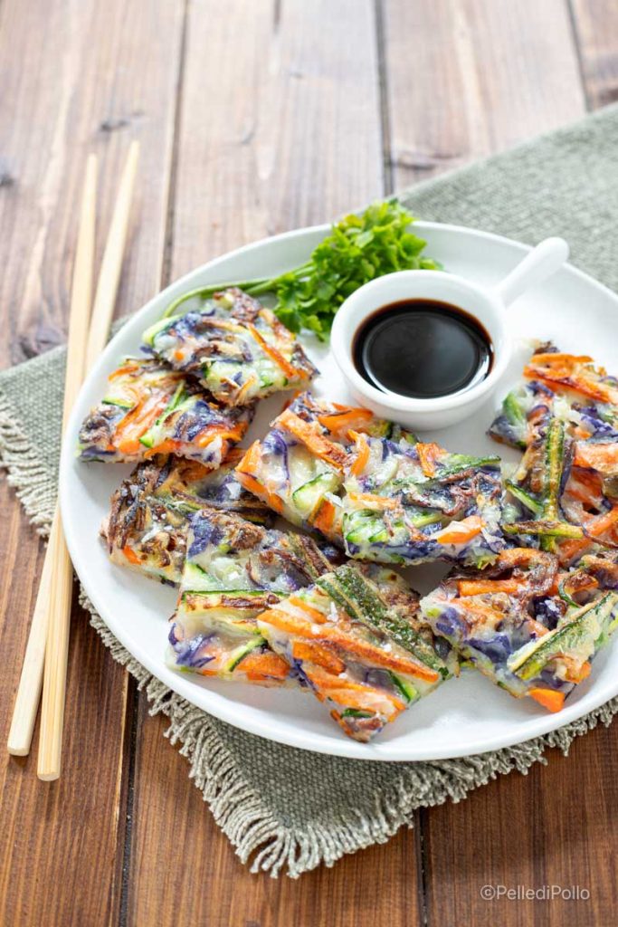 tortitas coreanas con verduras