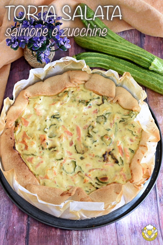 tarta salada de salmón y calabacín receta tarta rústica apetitosa con masa de hojaldre o masa brisée con pescado Il Chicco di Mais