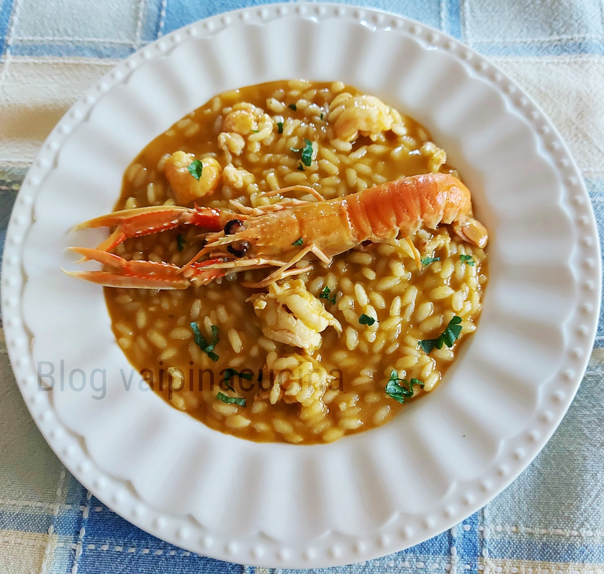 Risoto com camarões