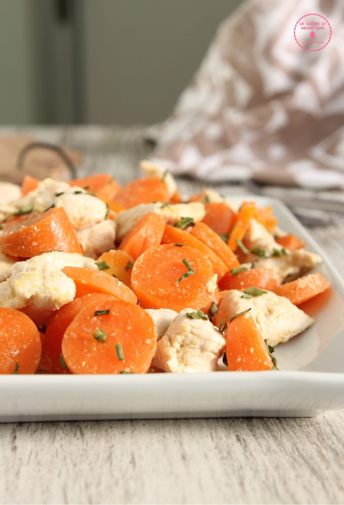 Tiras de frango com cenouras