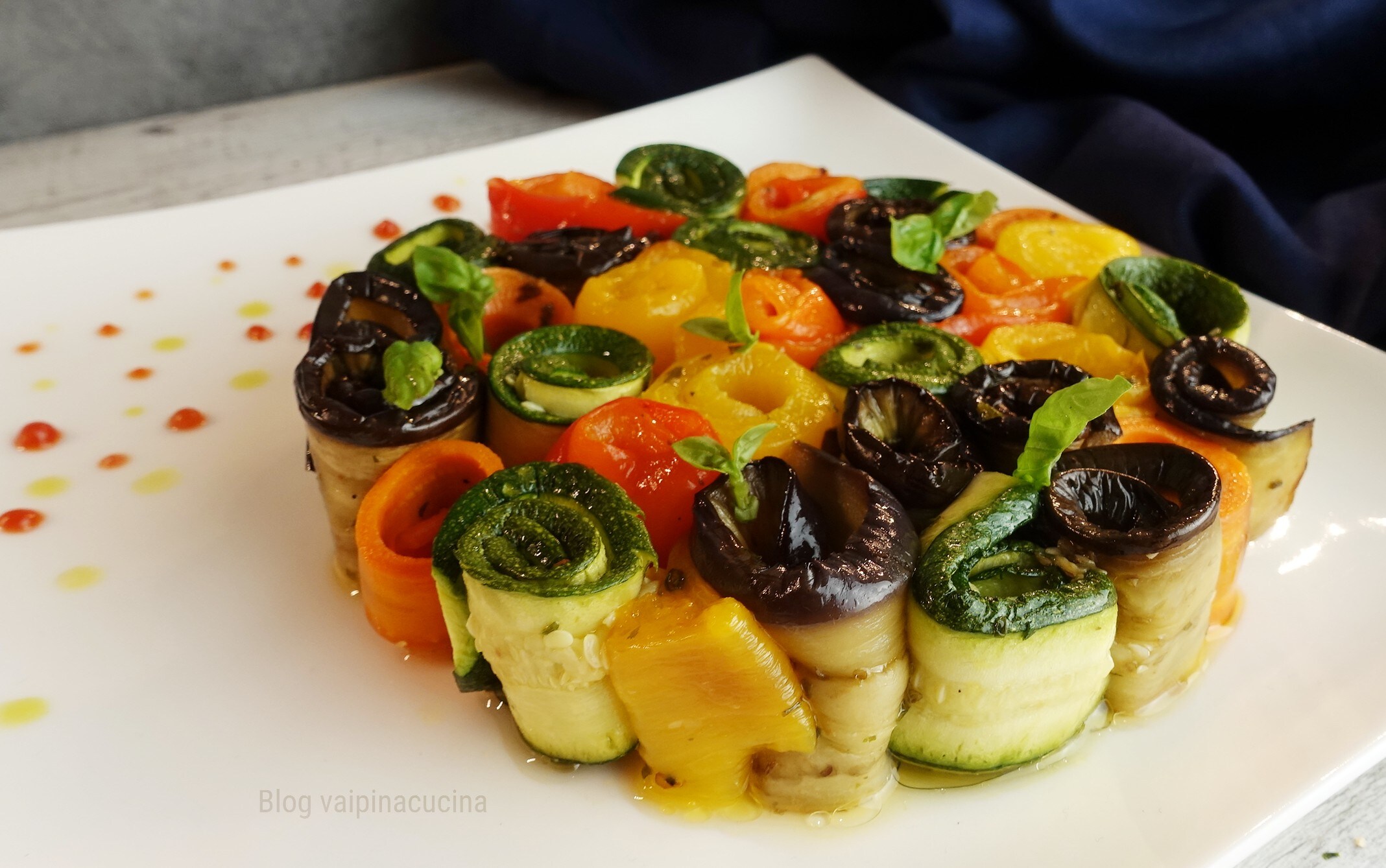 Rolinhos de verduras de verão