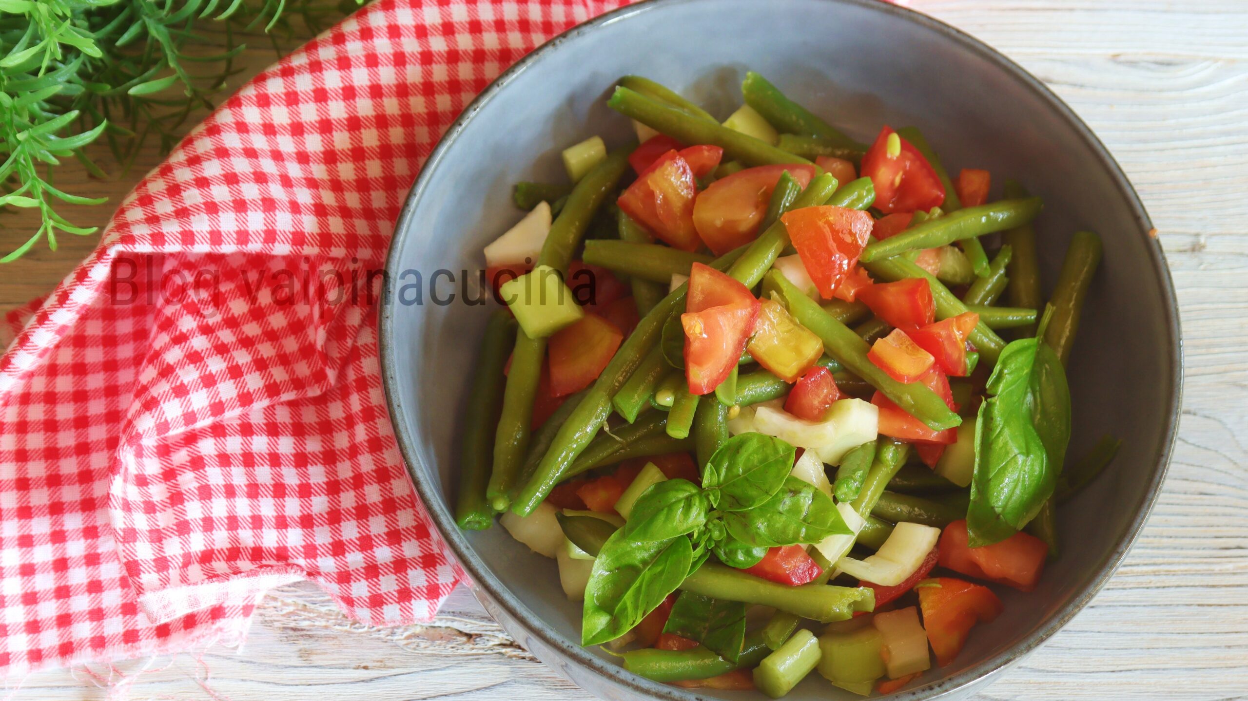 Salada de vagem cozida