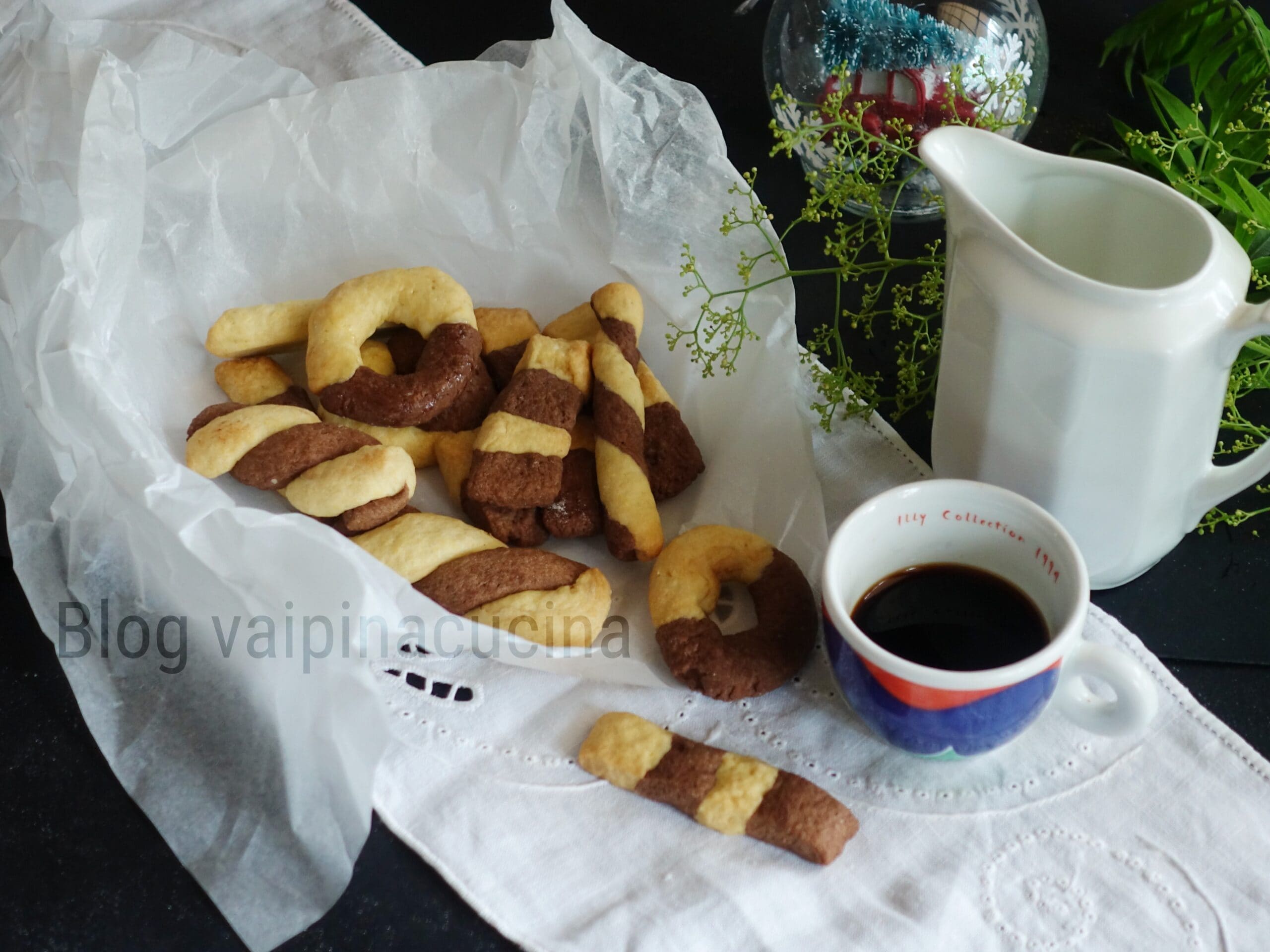 Biscoitos bicolores de massa amanteigada