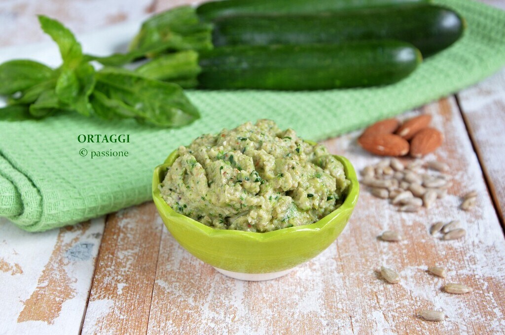 Pesto de abobrinhas cruas ou cozidas ORTAGGI que passione