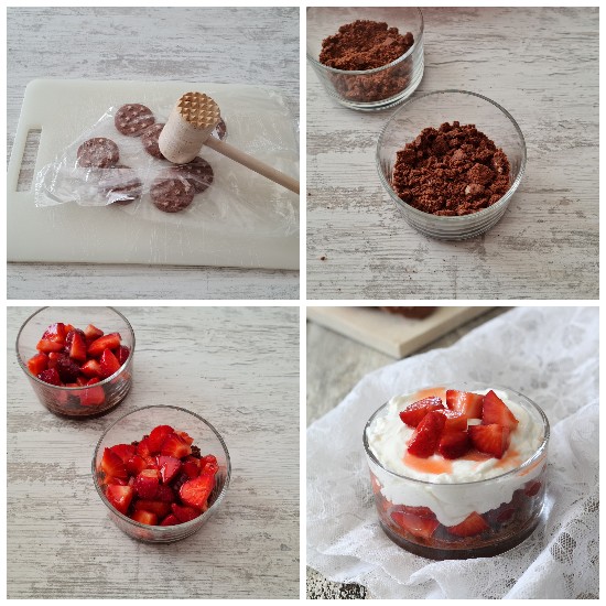 Taça Mascarpone e Morangos, preparação