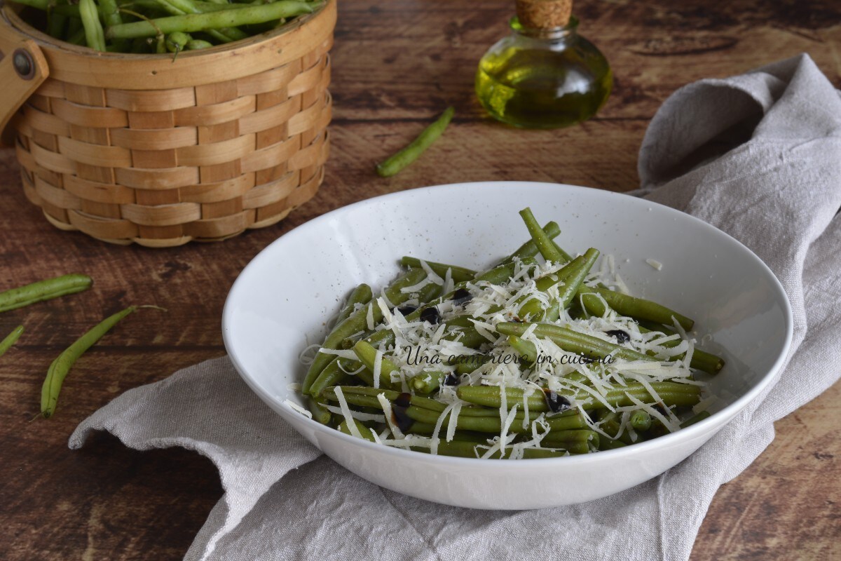 Vagens com vinagre balsâmico e Grana Padano