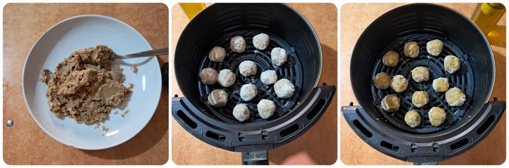 Almôndegas de lentilhas na fritadeira a ar