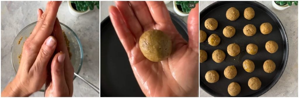 Almôndegas de lentilhas no micro-ondas