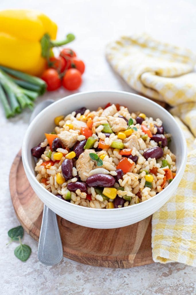 salada de arroz à mexicana