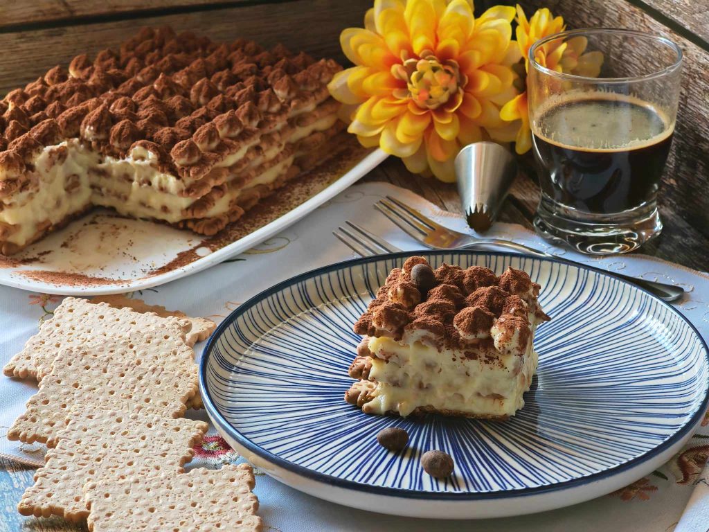 Ladrilho de biscoitos e creme