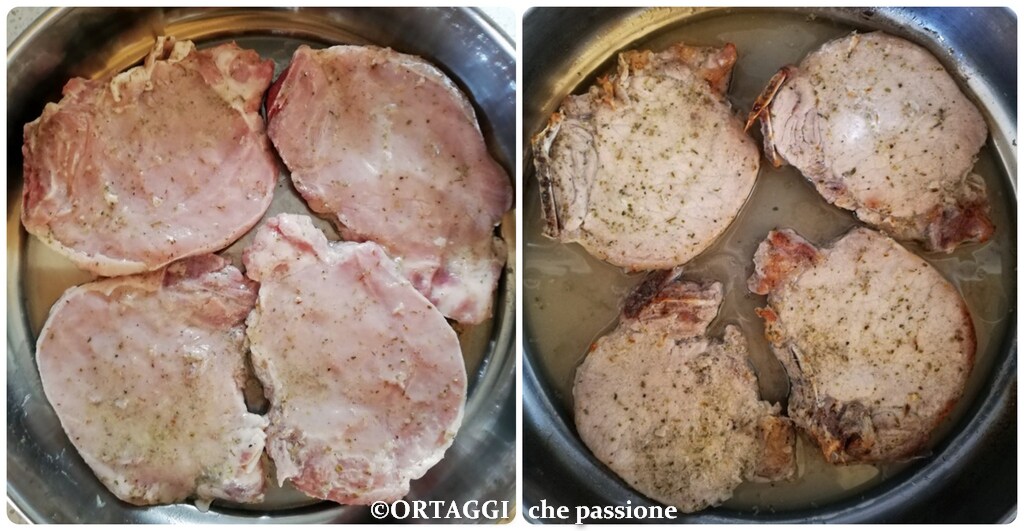 costeletas antes e depois de assar