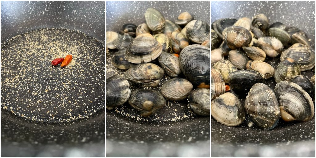Como limpar os vongoles da areia e abri-los na panela sem óleo
