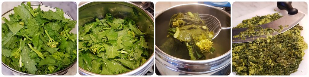 fritada com folhas de nabo