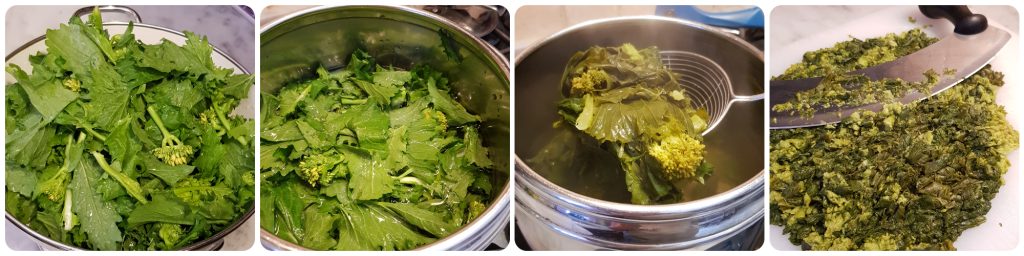 almôndegas com folhas de nabo ao forno