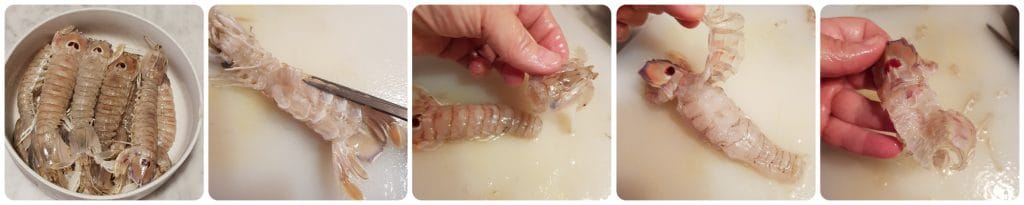 calamarata ao molho de camarões-mantis