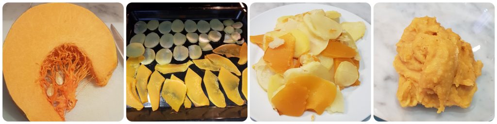 nhoque de abóbora com queijo de cabra