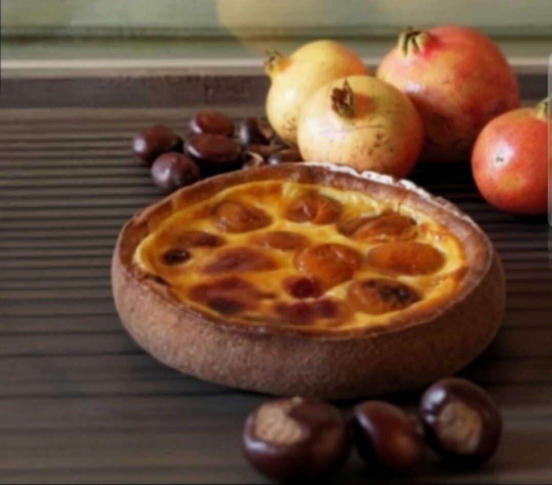 Torta de pera e creme de confeiteiro