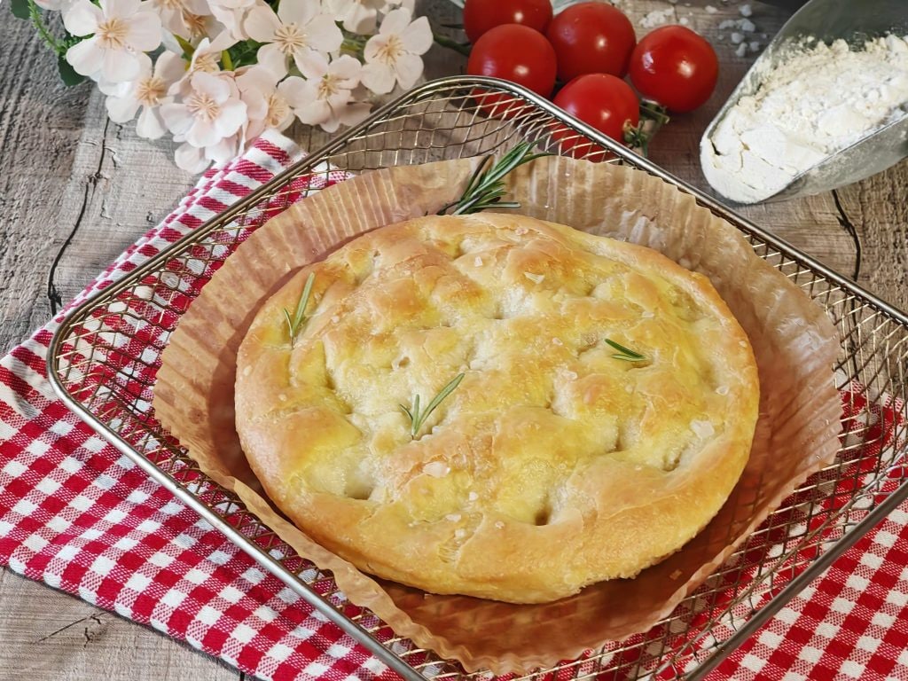 Focaccia Genovese na fritadeira sem óleo