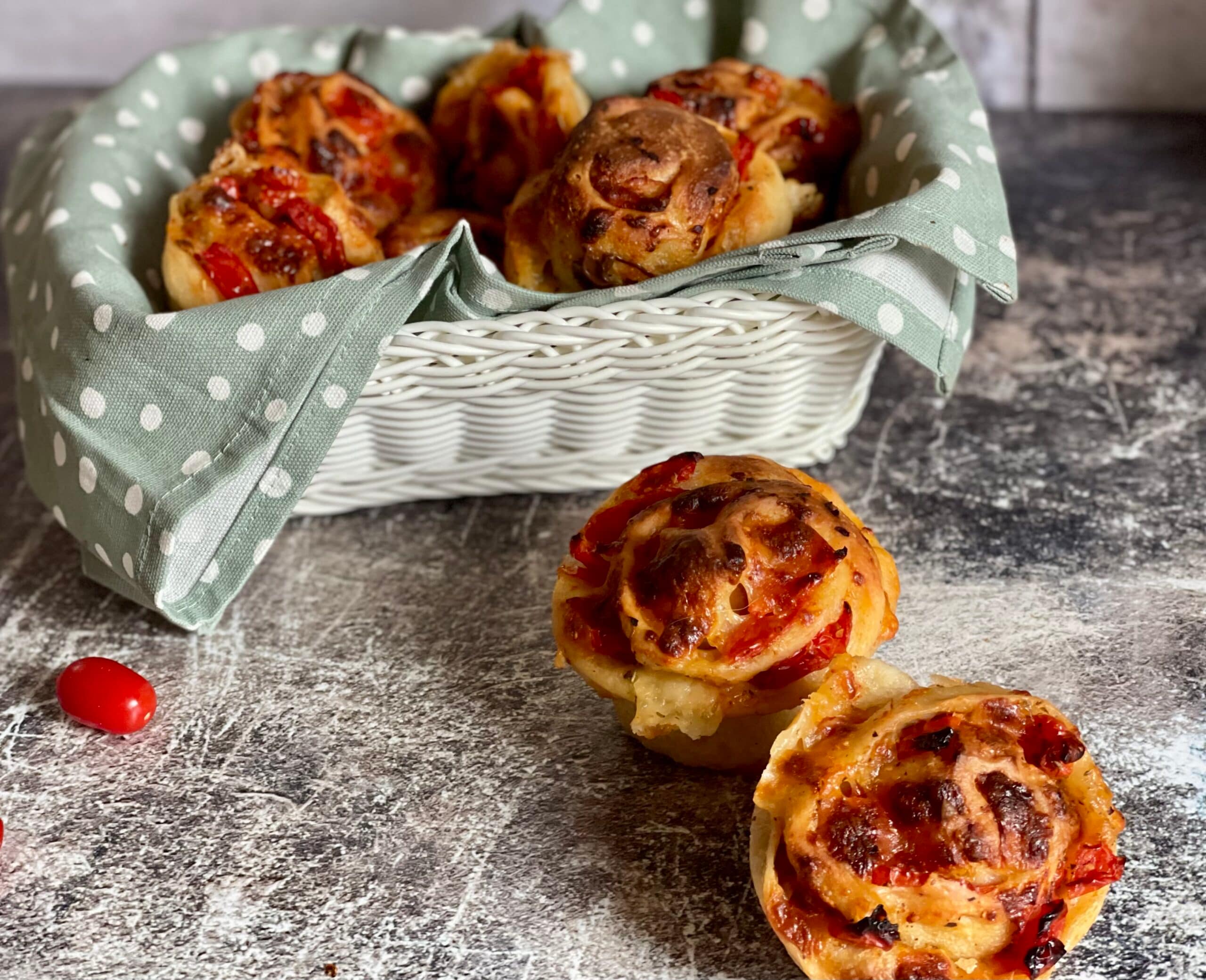 Muffin de pizza com fermento natural