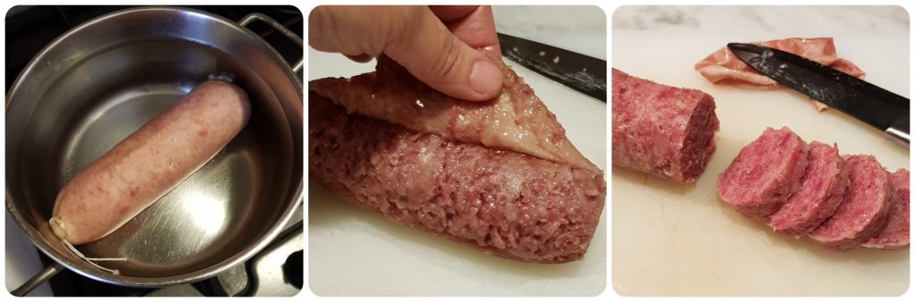 cotechino fresco com purê de batatas