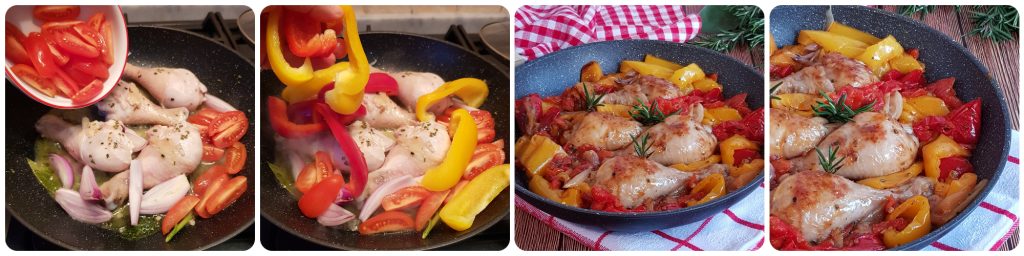 coxas de frango com pimentões