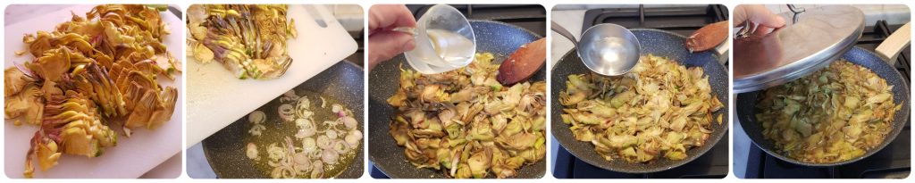 orecchiette com carciofi e taleggio