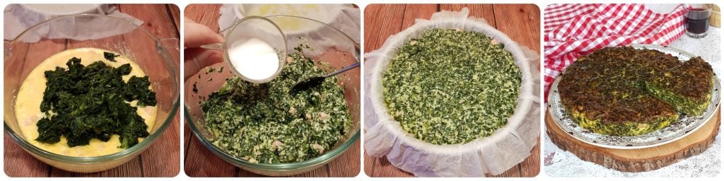 omelete de espinafre ao forno