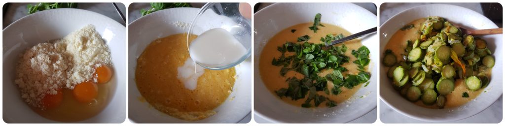 frittata de abobrinha e cebola roxa de tropea