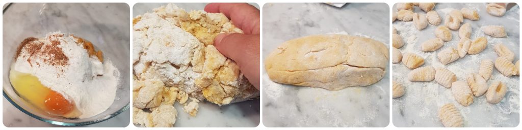 nhoque de abóbora com queijo de cabra