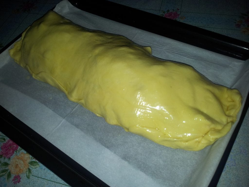 Strudel de maçã e canela antes de assar