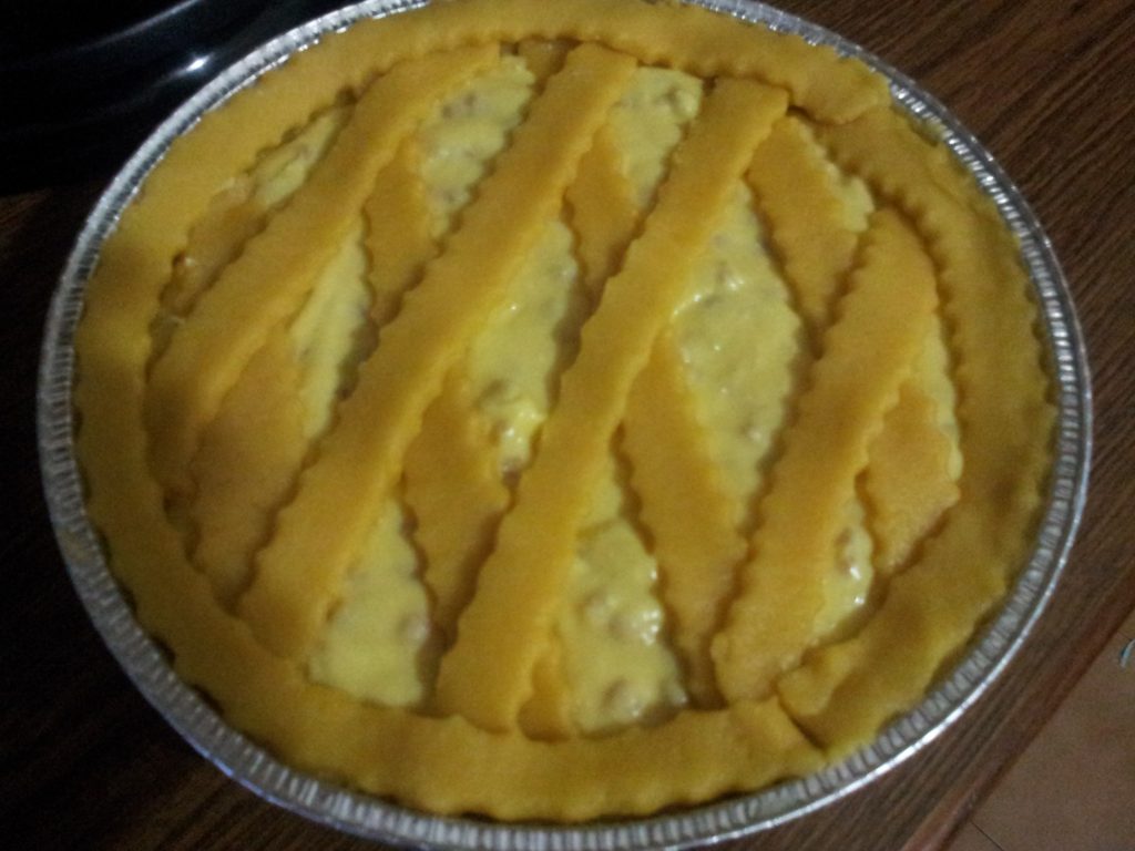 Pastiera napolitana antes de ir ao forno