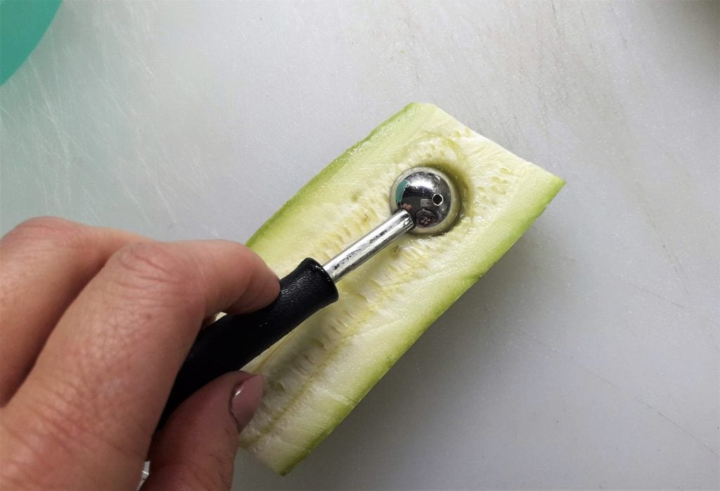 As abobrinhas recheadas com ricota e tomatinhos