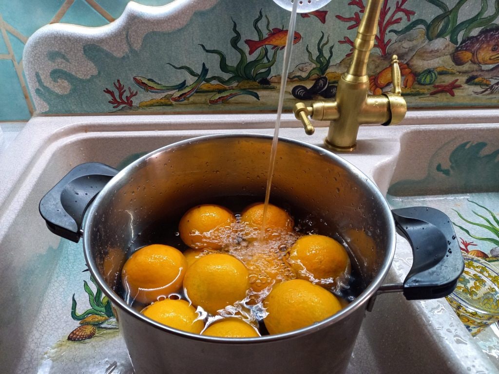 A compota de tangerinas com casca