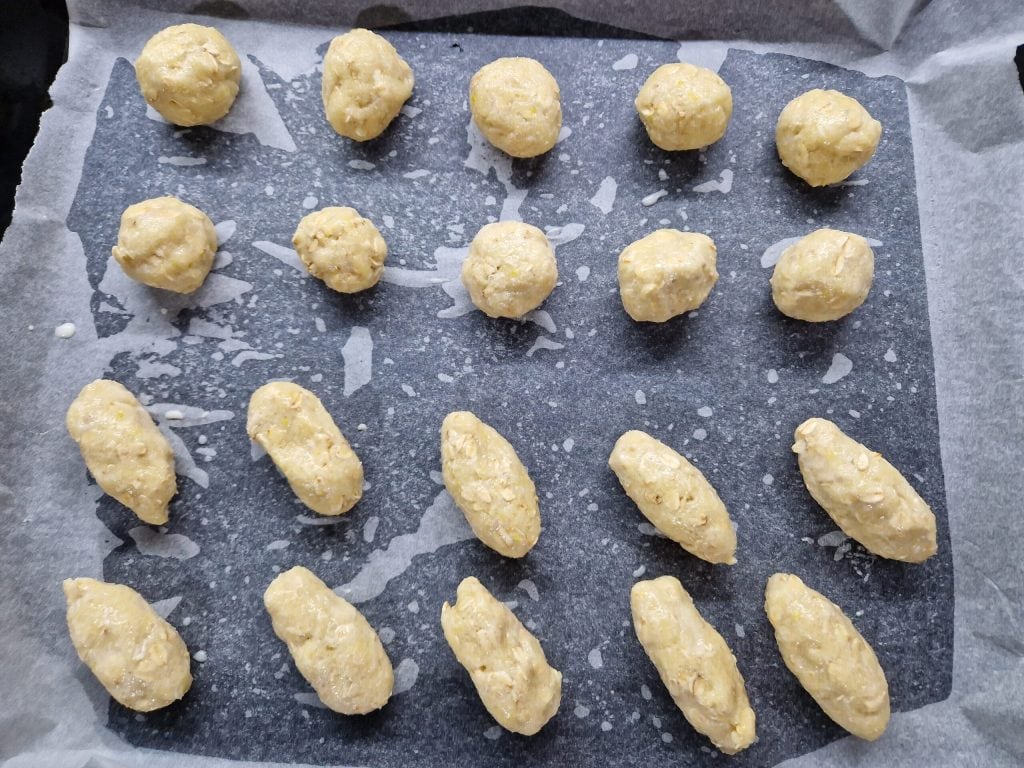 Os biscoitos para mergulhar com aveia e coco