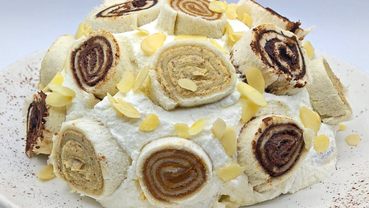 Torta cúpula de rolinhos de pão de forma